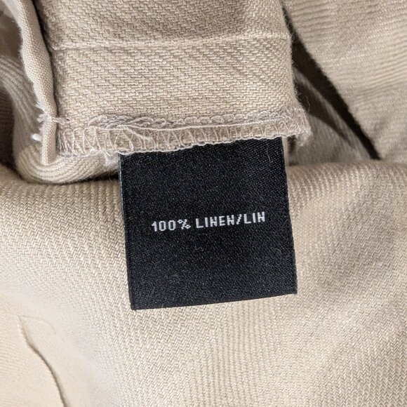 LAFAYETTE 148 100% Linen Wide Leg Pants 16 Tan Sand Women's - Picture 6 of 8